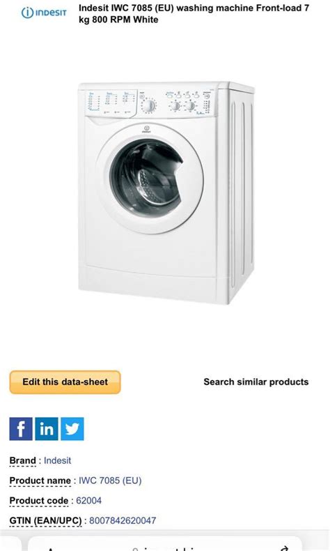 Specs Indesit IWC 6103 (EU) washing machine Front